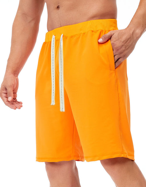 Load image into Gallery viewer, Casual Five-point Pants Mid-pants Beach Pants Plus Size Drawstring Sports Pants Men
