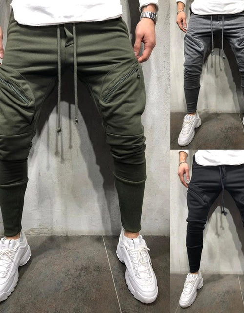 Load image into Gallery viewer, Men Sports Zipper Casual Pants
