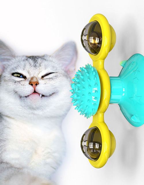 Load image into Gallery viewer, Cat Rotating Windmill Multi-Function Toys Itch Scratching Device Teeth Shining Toy
