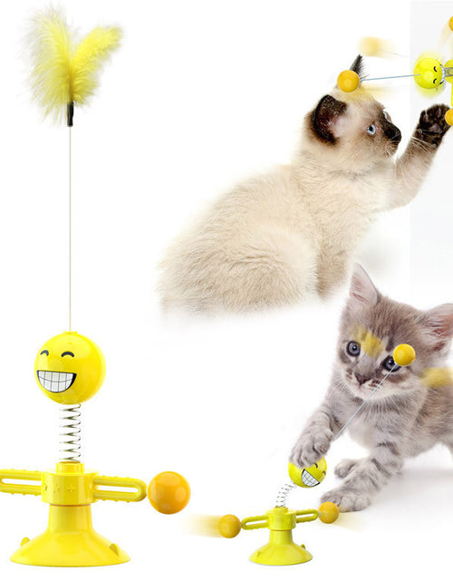 Load image into Gallery viewer, Cat Rotating Windmill Multi-Function Toys Itch Scratching Device Teeth Shining Toy
