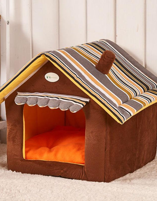 Load image into Gallery viewer, New Fashion Striped Removable Cover Mat Dog House Dog Beds For Small Medium Dogs Pet Products House Pet Beds for Cat
