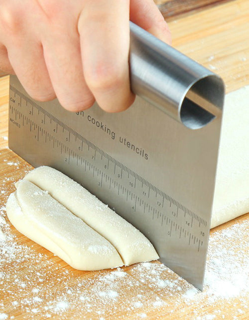 Load image into Gallery viewer, Stainless Steel Pastry Spatulas Cutter With Scale Pizza Dough Scraper Fondant Cake Decoration Tools Baking Kitchen Accessories Dough Cake Stainless Steel Pizza Flour Tool Cutter Chopper Scraper
