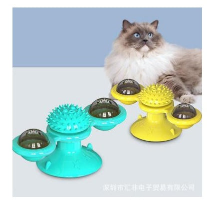 Load image into Gallery viewer, Cat Rotating Windmill Multi-Function Toys Itch Scratching Device Teeth Shining Toy
