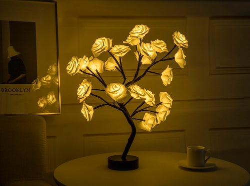 Load image into Gallery viewer, Rose Flower Lamp USB Battery Operated LED Table Lamp Bonsai Tree Night Lights Garland Bedroom Decoration Lights Home Decor
