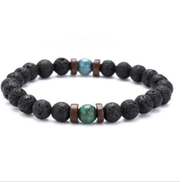 Load image into Gallery viewer, Personality Men&#39;s Black Volcanic Stone Bracelet
