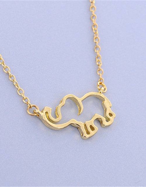 Load image into Gallery viewer, Elephant pendant necklace lucky hollow like clavicle chain
