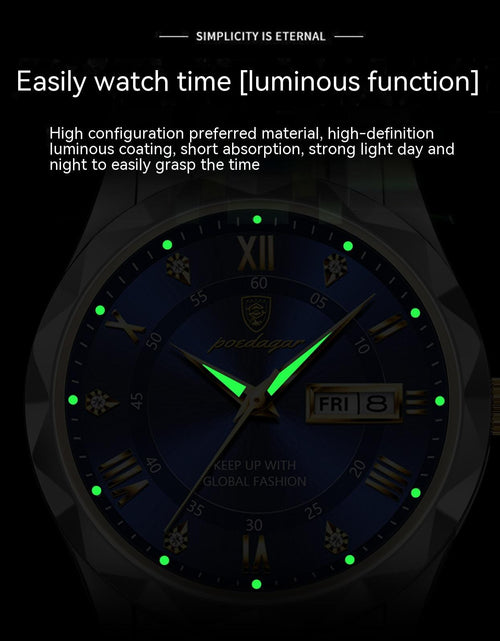 Load image into Gallery viewer, Men&#39;s Waterproof Double Calendar Luminous Quartz Watch
