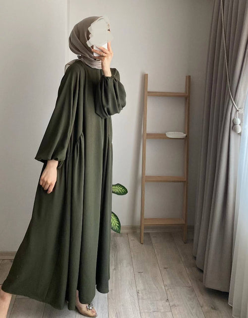 Load image into Gallery viewer, New Muslim Women&#39;s Wear Solid Color Elegant Fashion Loose Pullover Dress
