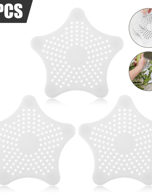 Load image into Gallery viewer, 3PCS Silicone Starfish-shaped Sink Drain Filter Bathtub Hair Catcher Stopper Drain Hole Filter Strainer For Bathroom Kitchen Toilet
