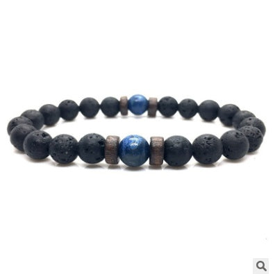 Load image into Gallery viewer, Personality Men&#39;s Black Volcanic Stone Bracelet
