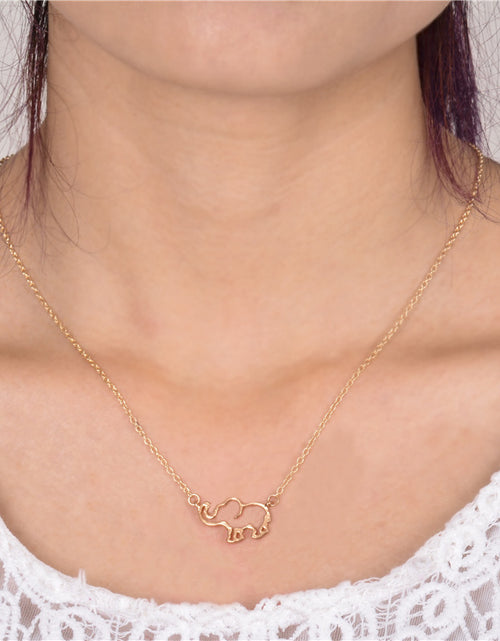 Load image into Gallery viewer, Elephant pendant necklace lucky hollow like clavicle chain
