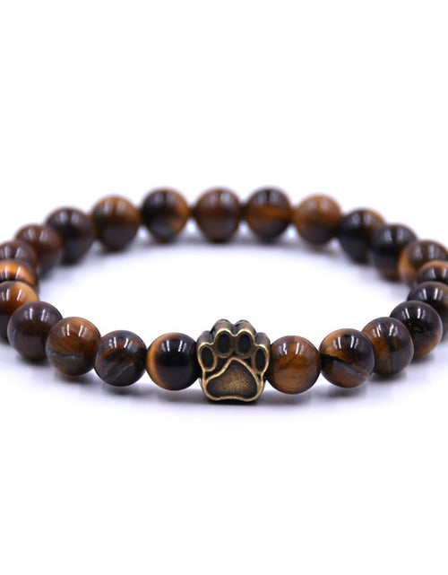 Load image into Gallery viewer, Volcanic Stone Dog Paw Bracelet Tiger Eye Stone
