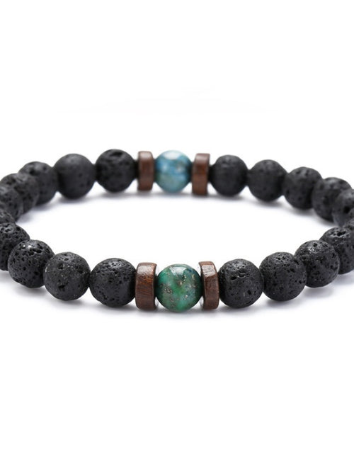 Load image into Gallery viewer, Personality Men&#39;s Black Volcanic Stone Bracelet
