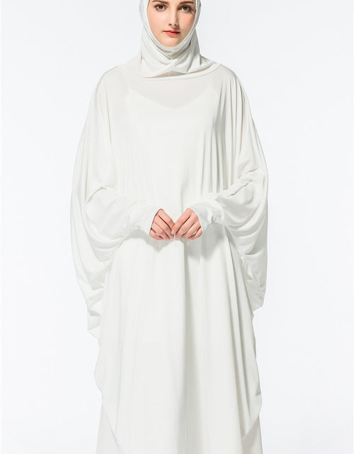 Load image into Gallery viewer, New muslim worship service bat robe with hijab
