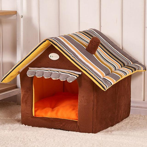 Load image into Gallery viewer, New Fashion Striped Removable Cover Mat Dog House Dog Beds For Small Medium Dogs Pet Products House Pet Beds for Cat
