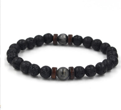 Load image into Gallery viewer, Personality Men&#39;s Black Volcanic Stone Bracelet
