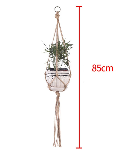 Load image into Gallery viewer, Hand-woven plant hanging basket cotton rope sling basket
