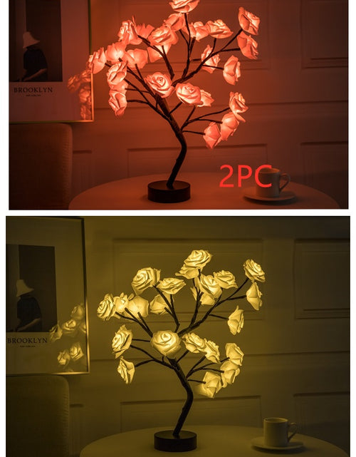 Load image into Gallery viewer, Rose Flower Lamp USB Battery Operated LED Table Lamp Bonsai Tree Night Lights Garland Bedroom Decoration Lights Home Decor
