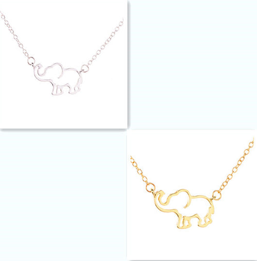 Load image into Gallery viewer, Elephant pendant necklace lucky hollow like clavicle chain
