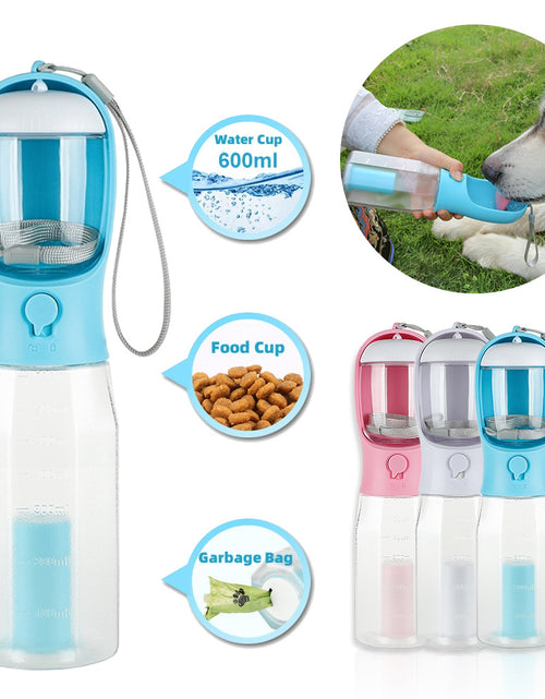 Load image into Gallery viewer, Portable Cat Dog Water Bottle Food Feeder Drinker Poop Dispenser 3 In 1 Leak-proof Multifunctional Dog Water Bottle Pet Products
