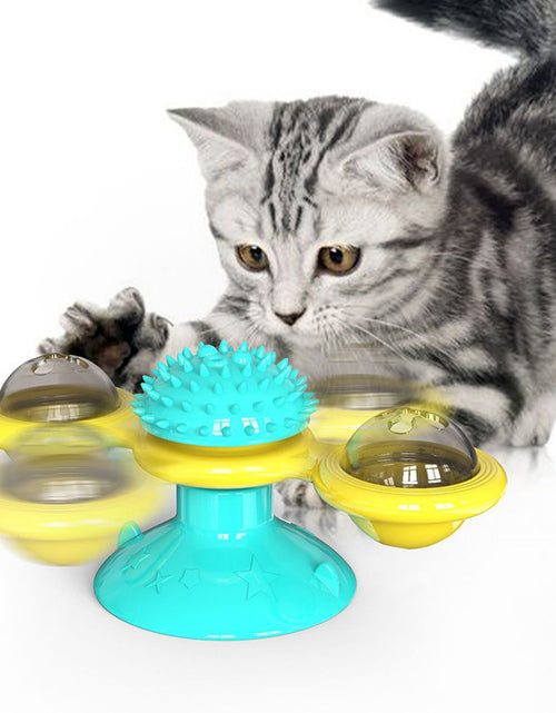 Load image into Gallery viewer, Cat Rotating Windmill Multi-Function Toys Itch Scratching Device Teeth Shining Toy
