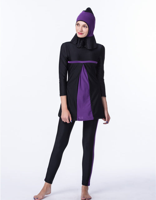 Load image into Gallery viewer, Women&#39;s Quick-drying Hijab Top Trousers With Chest Pad And No Steel Support Swimsuit Suit
