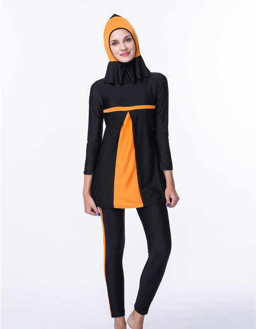 Load image into Gallery viewer, Women&#39;s Quick-drying Hijab Top Trousers With Chest Pad And No Steel Support Swimsuit Suit
