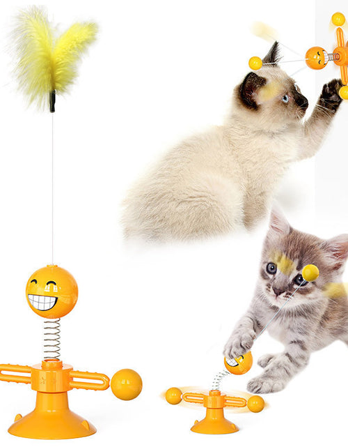 Load image into Gallery viewer, Cat Rotating Windmill Multi-Function Toys Itch Scratching Device Teeth Shining Toy
