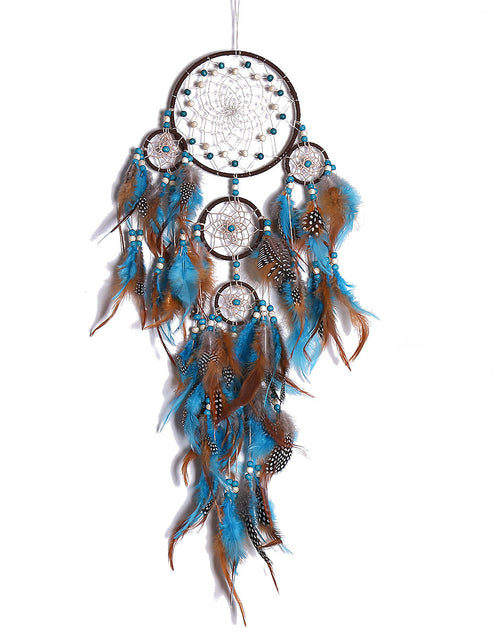 Load image into Gallery viewer, Five Rings Dream Catcher Feather Pendant Fashion Home Wind Chime
