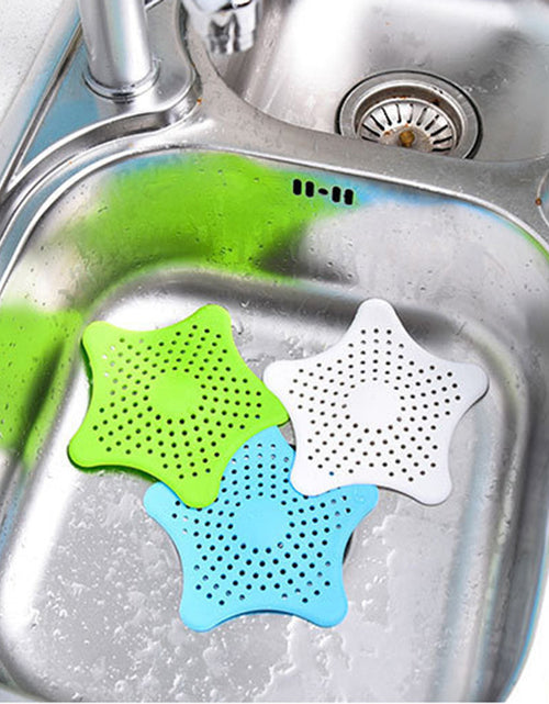 Load image into Gallery viewer, 3PCS Silicone Starfish-shaped Sink Drain Filter Bathtub Hair Catcher Stopper Drain Hole Filter Strainer For Bathroom Kitchen Toilet
