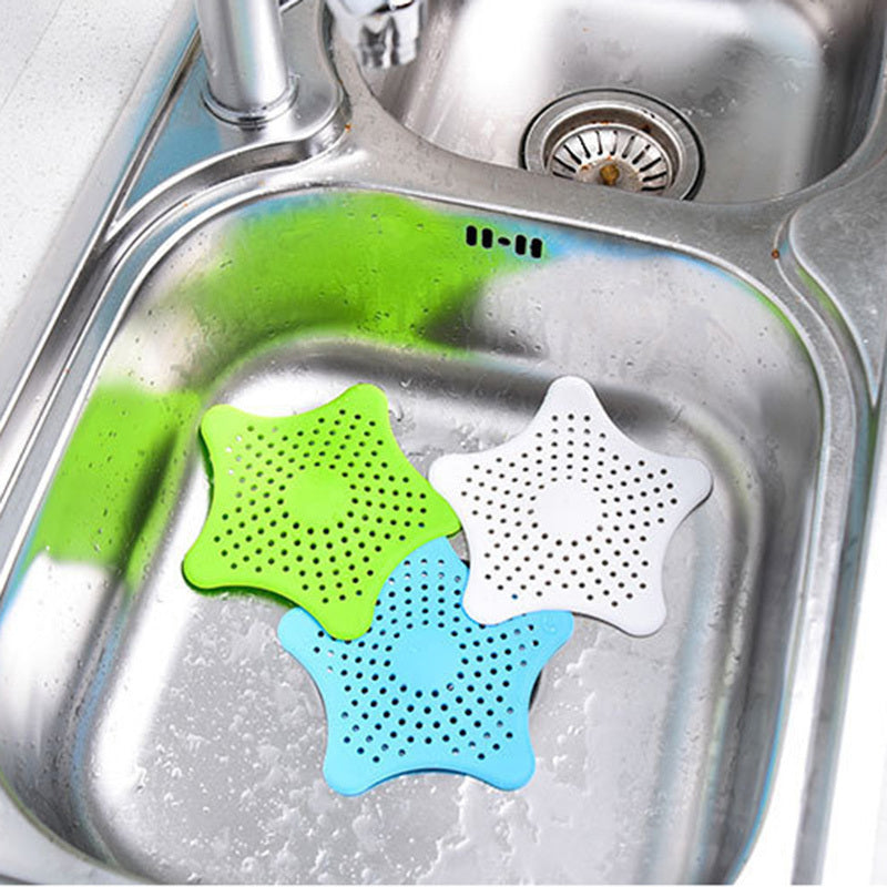 3PCS Silicone Starfish-shaped Sink Drain Filter Bathtub Hair Catcher Stopper Drain Hole Filter Strainer For Bathroom Kitchen Toilet