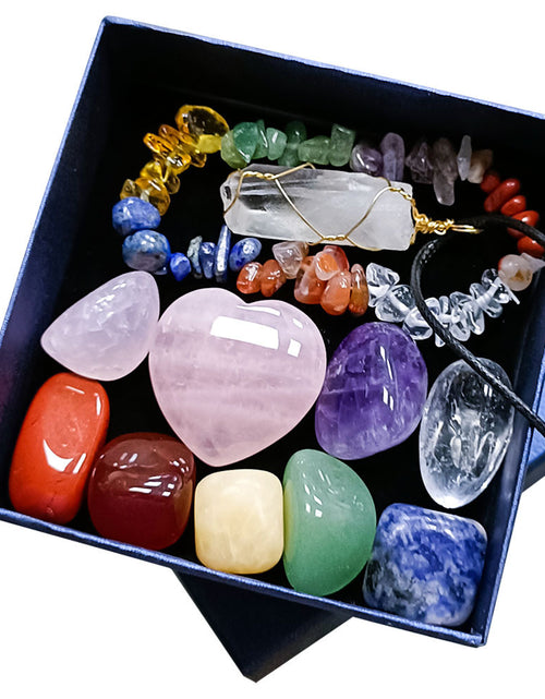 Load image into Gallery viewer, Crystal Jade Chakra Combination Set Love Hexagon Pillar
