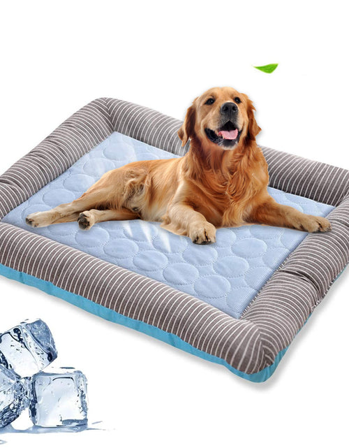 Load image into Gallery viewer, Pet Cooling Pad Bed For Dogs Cats Puppy Kitten Cool Mat Pet Blanket Ice Silk Material Soft For Summer Sleeping  Blue Breathable
