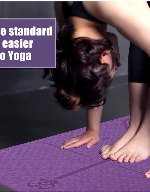 Load image into Gallery viewer, Non Slip TPE Yoga Mat Position Line Beginner
