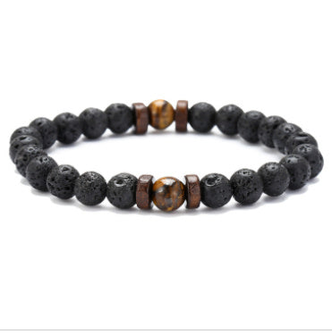 Load image into Gallery viewer, Personality Men&#39;s Black Volcanic Stone Bracelet
