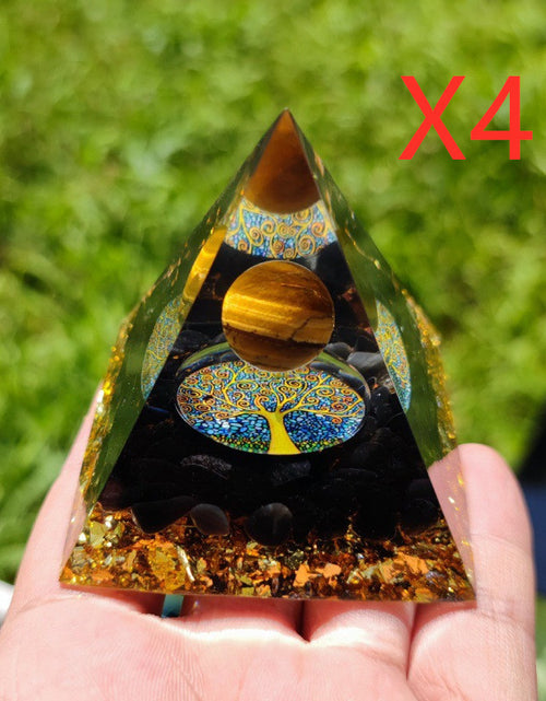 Load image into Gallery viewer, Pyramid Decoration Natural Crystal Gravel Energy Tower
