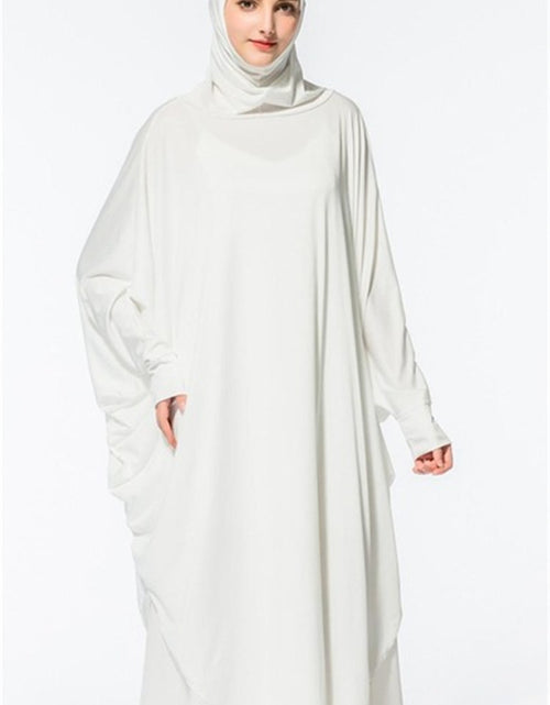 Load image into Gallery viewer, New muslim worship service bat robe with hijab
