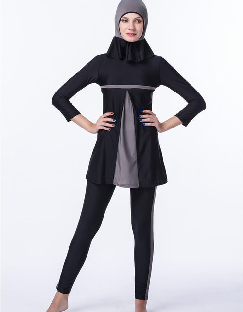 Load image into Gallery viewer, Women&#39;s Quick-drying Hijab Top Trousers With Chest Pad And No Steel Support Swimsuit Suit
