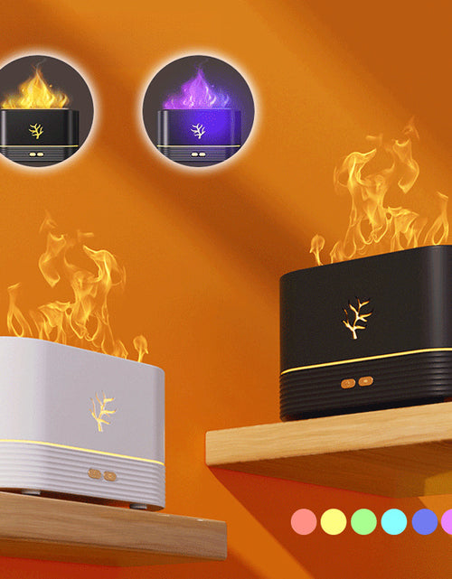 Load image into Gallery viewer, Flame Humidifier USB Smart Timing LED Electric Aroma Diffuser Simulation Fire Night Lamp Home Decor
