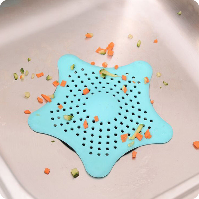 3PCS Silicone Starfish-shaped Sink Drain Filter Bathtub Hair Catcher Stopper Drain Hole Filter Strainer For Bathroom Kitchen Toilet