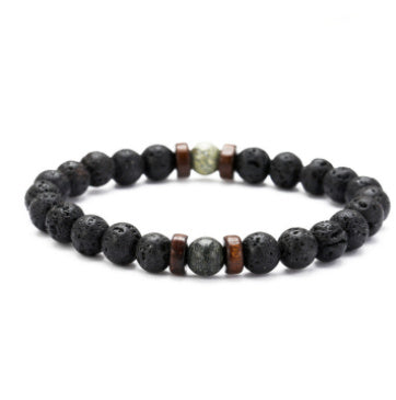 Load image into Gallery viewer, Personality Men&#39;s Black Volcanic Stone Bracelet
