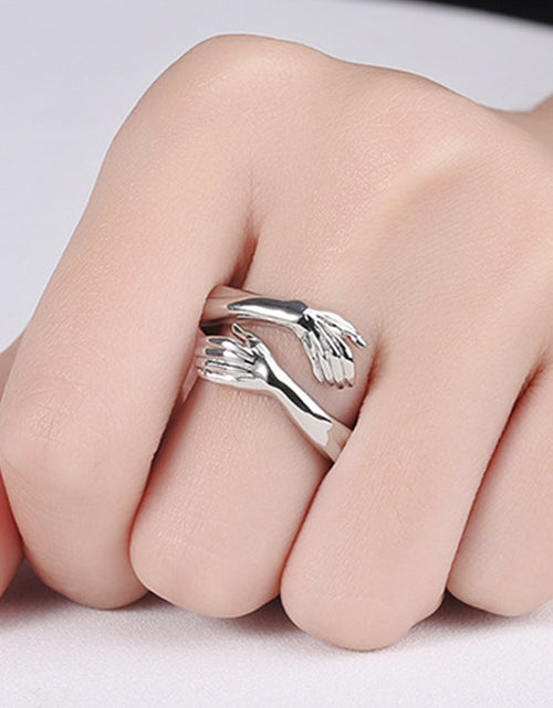 Load image into Gallery viewer, Simple Fashion Special-interest Embrace Hands Hug Ring
