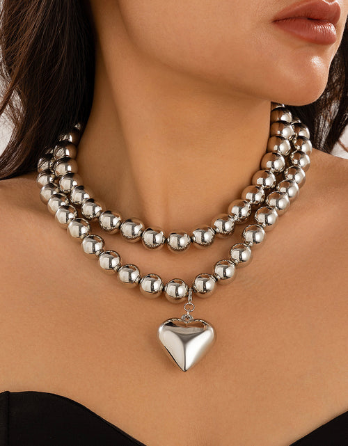 Load image into Gallery viewer, Ornament Pearl Heart Clavicle Chain Beaded Heart-shaped
