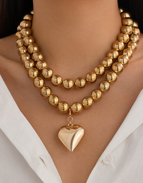 Load image into Gallery viewer, Ornament Pearl Heart Clavicle Chain Beaded Heart-shaped
