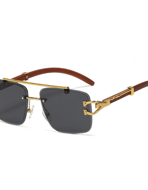 Load image into Gallery viewer, New Wood Pattern Leopard Head Sunglasses
