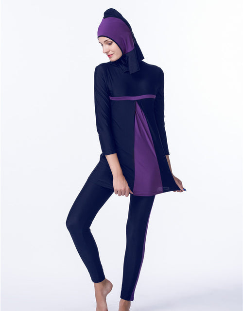 Load image into Gallery viewer, Women&#39;s Quick-drying Hijab Top Trousers With Chest Pad And No Steel Support Swimsuit Suit
