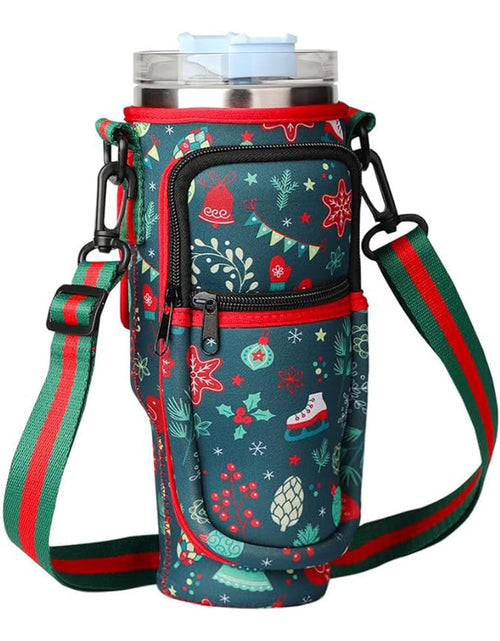 Load image into Gallery viewer, Water Bottle Carrier Bag Fit For 40oz Tumbler With Handle, Water Bottle Holder Bag With Adjustable Shoulder Strap  For Hiking Travelling Camping
