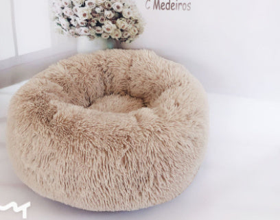 Load image into Gallery viewer, Dog Beds For Small Dogs Round Plush Cat Litter Kennel Pet Nest Mat Puppy Beds
