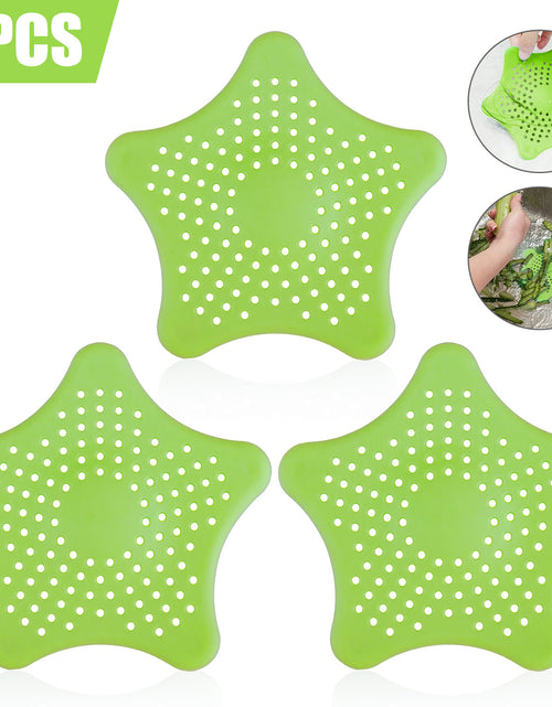 Load image into Gallery viewer, 3PCS Silicone Starfish-shaped Sink Drain Filter Bathtub Hair Catcher Stopper Drain Hole Filter Strainer For Bathroom Kitchen Toilet
