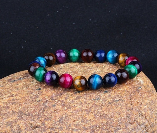 Load image into Gallery viewer, Of 8mm Semi-precious Stone Blue Tiger Stone Handmade Jewelry Couple Bracelet
